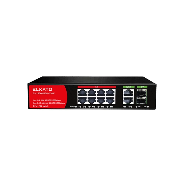 سوئیچ شبکه صنعتی 8 پورت POE مدل EL-2SG0822GP